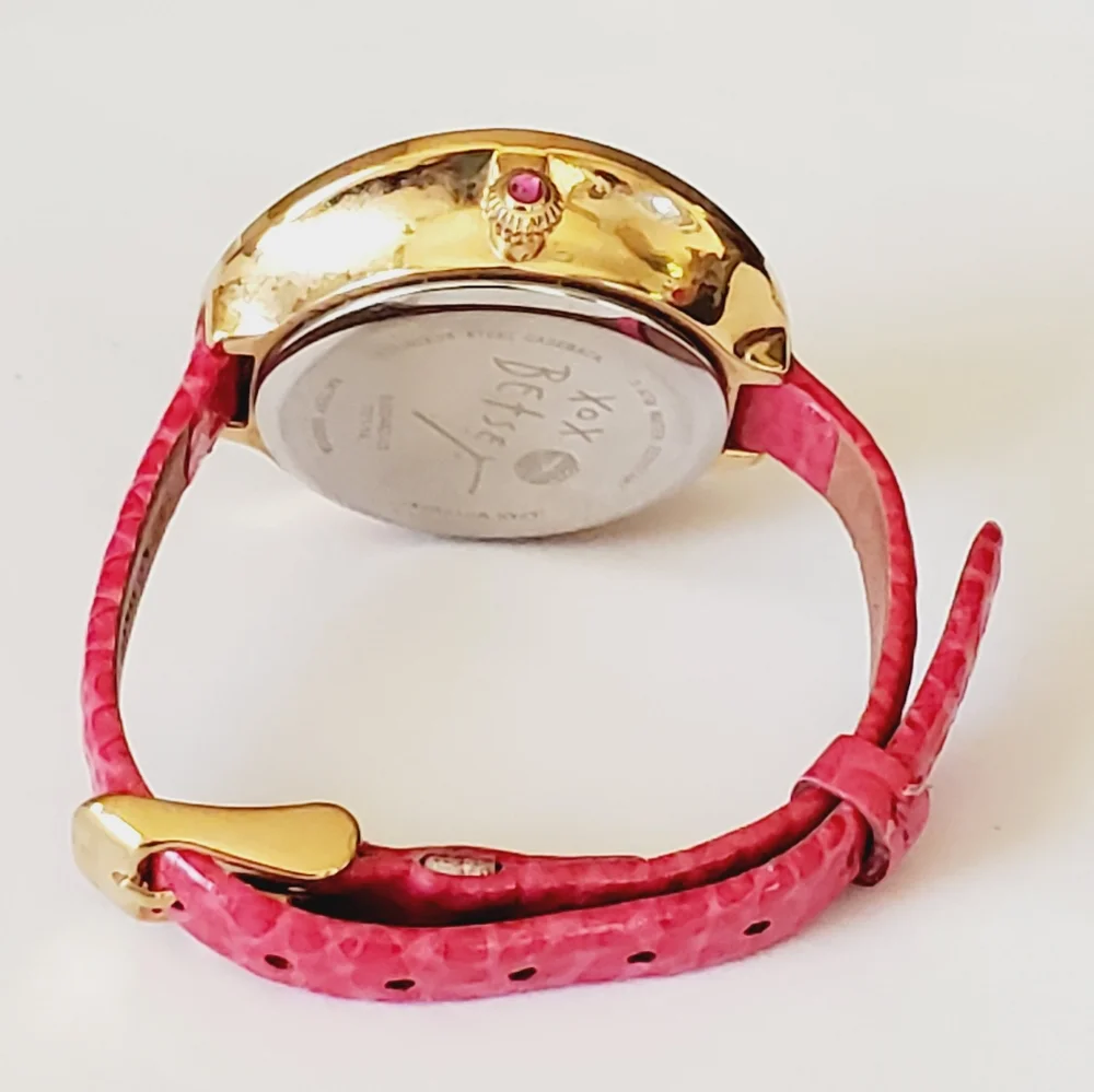 Betsey Johnson Pink Gold Tone Watch - Picture 6 of 11